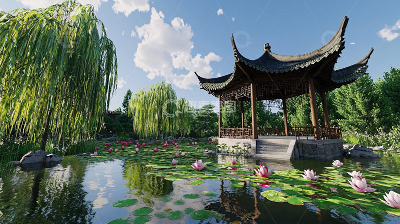 高清大图下载【趣麦麦图】中式园林