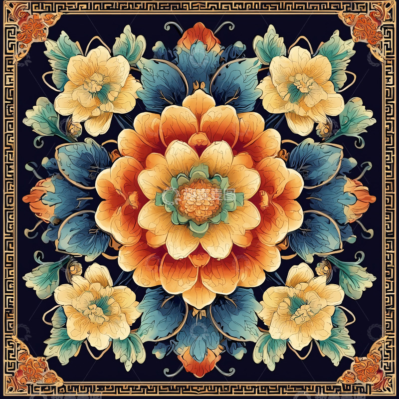 高清大图下载【趣麦麦图】华丽绽放的花卉图案