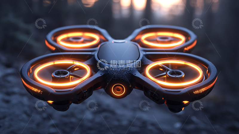 高清大图下载【趣麦麦图】炫酷未来感无人机