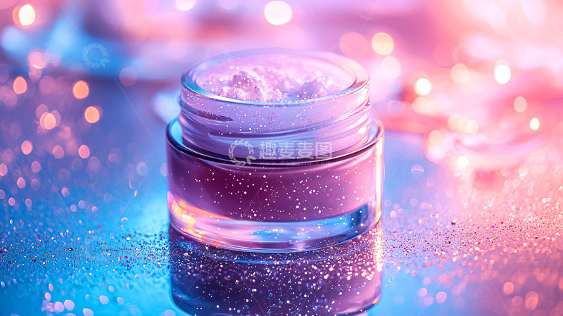 高清大图下载【趣麦麦图】粉色化妆品在发光
