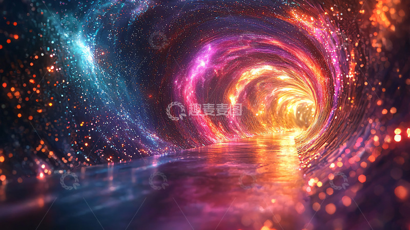 高清大图下载【趣麦麦图】绚丽多彩的宇宙隧道