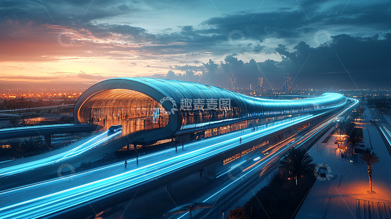 高清大图下载【趣麦麦图】未来科技感轨道交通