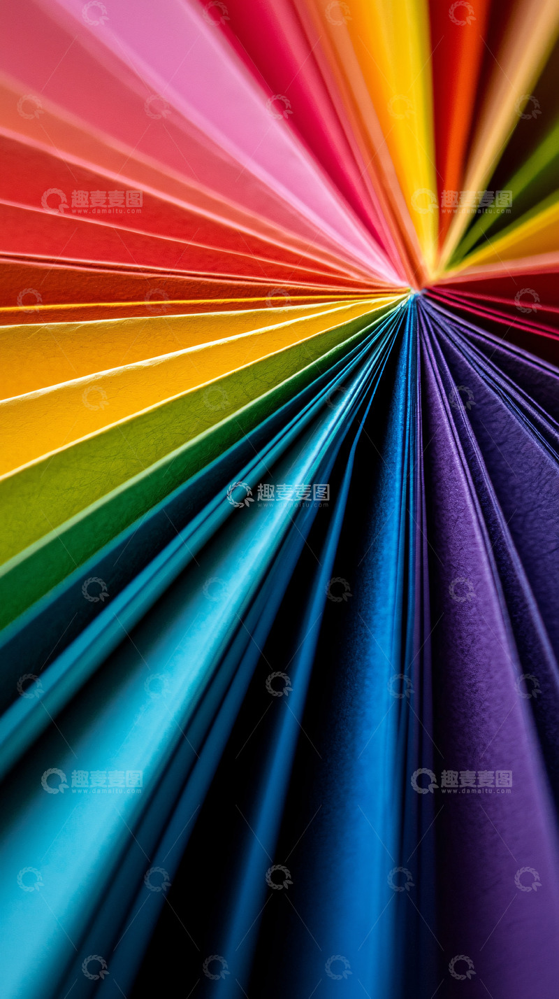 高清大图下载【趣麦麦图】彩色纸张扇形展开