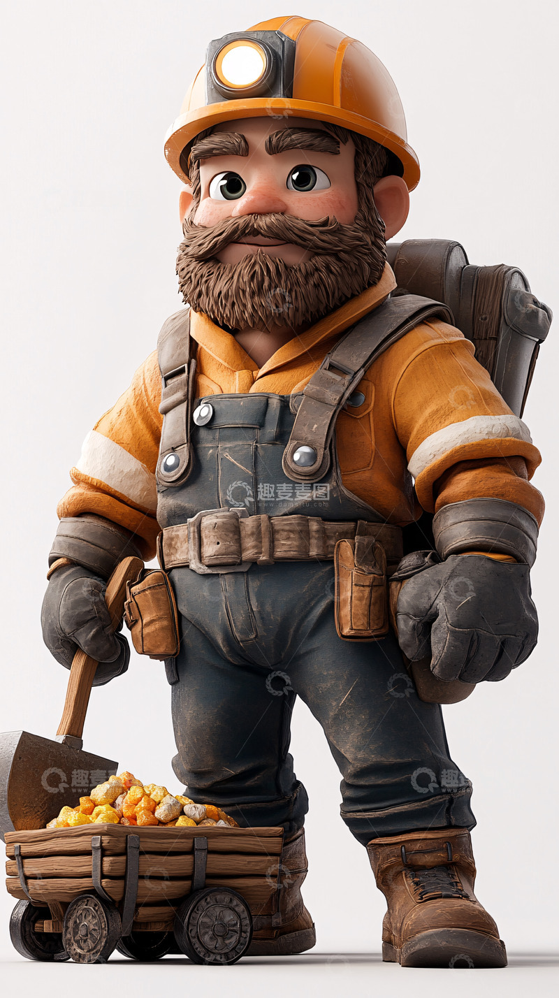 高清大图下载【趣麦麦图】卡通矿工