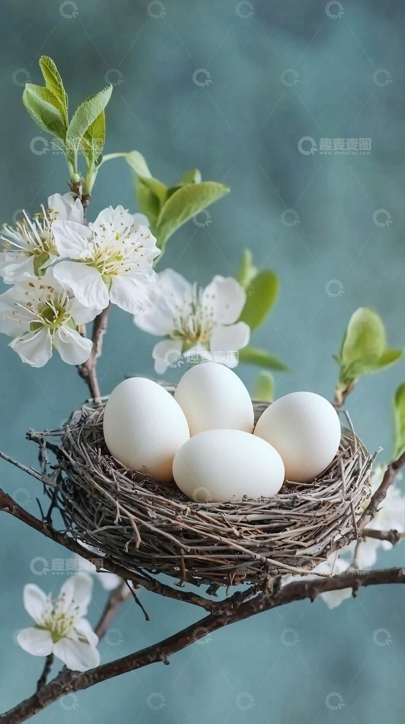 高清大图下载【趣麦麦图】鸟巢里的蛋
