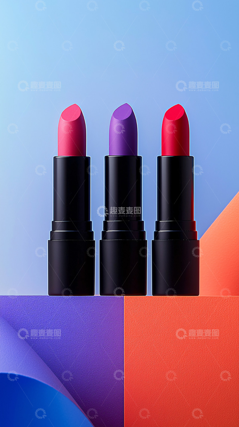 高清大图下载【趣麦麦图】三支不同颜色的口红