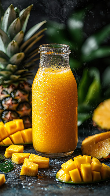热带水果鲜榨果汁饮料