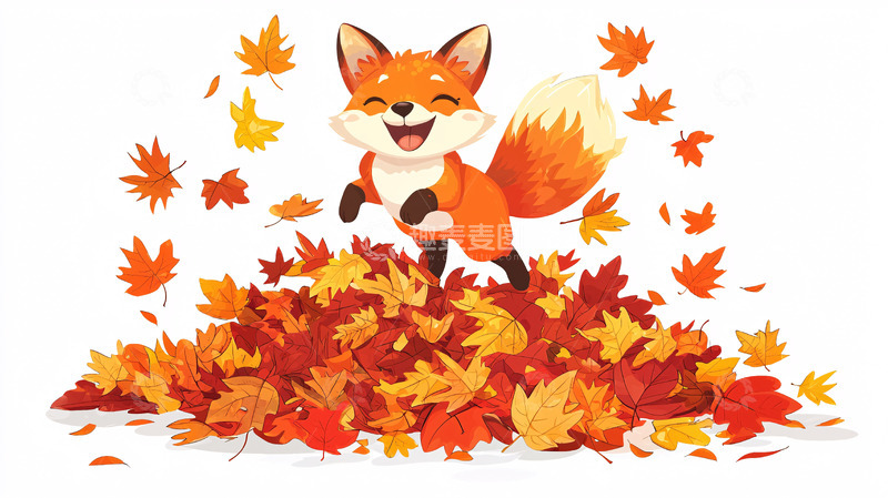 高清大图下载【趣麦麦图】秋天小狐狸