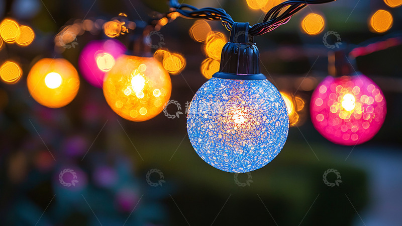 高清大图下载【趣麦麦图】彩色球形灯串