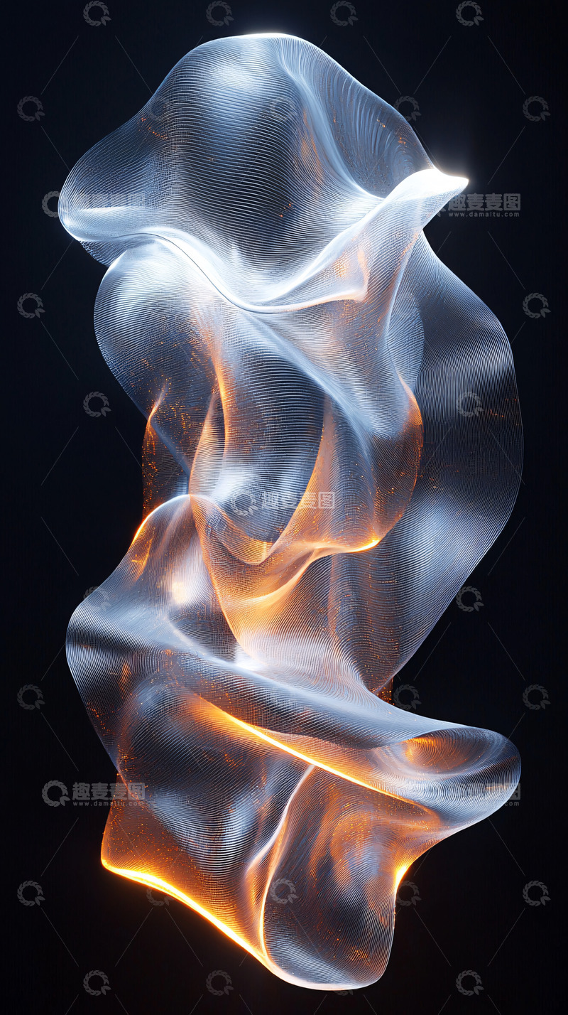 高清大图下载【趣麦麦图】光线描绘的抽象曲线