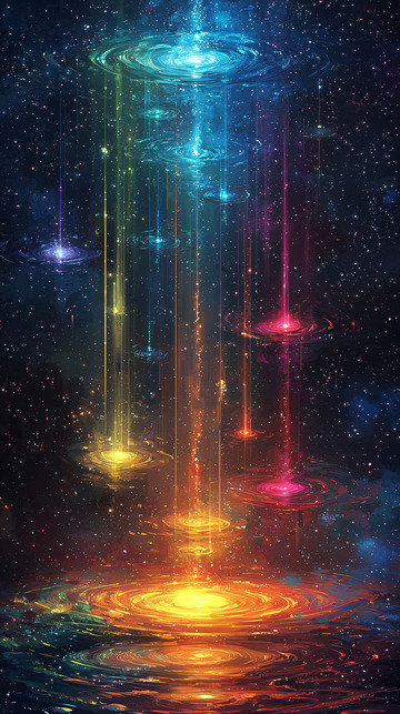 多重彩色光束宇宙