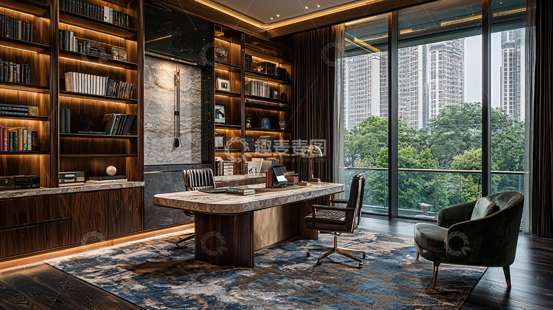 高清大图下载【趣麦麦图】豪华书房