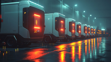 未来感卡车队列