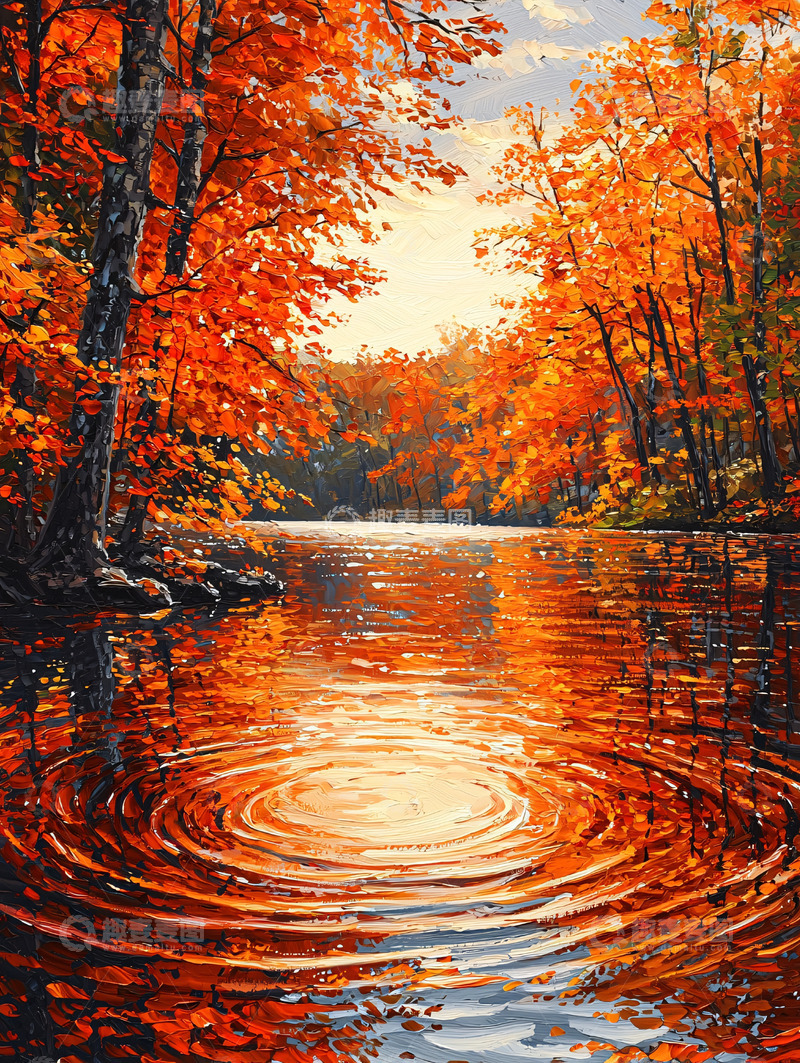 高清大图下载【趣麦麦图】秋日湖水涟漪