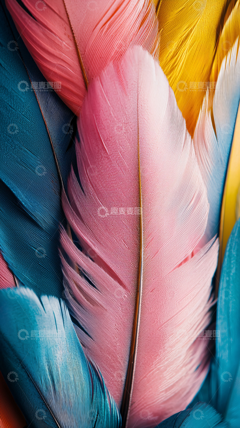 高清大图下载【趣麦麦图】彩色羽毛特写