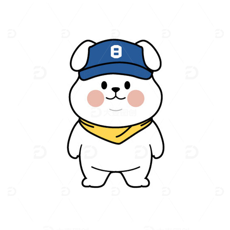 卡通IP手绘插画元素小狗