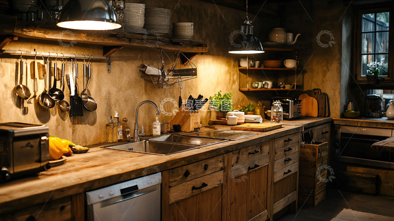 高清大图下载【趣麦麦图】乡村风格厨房