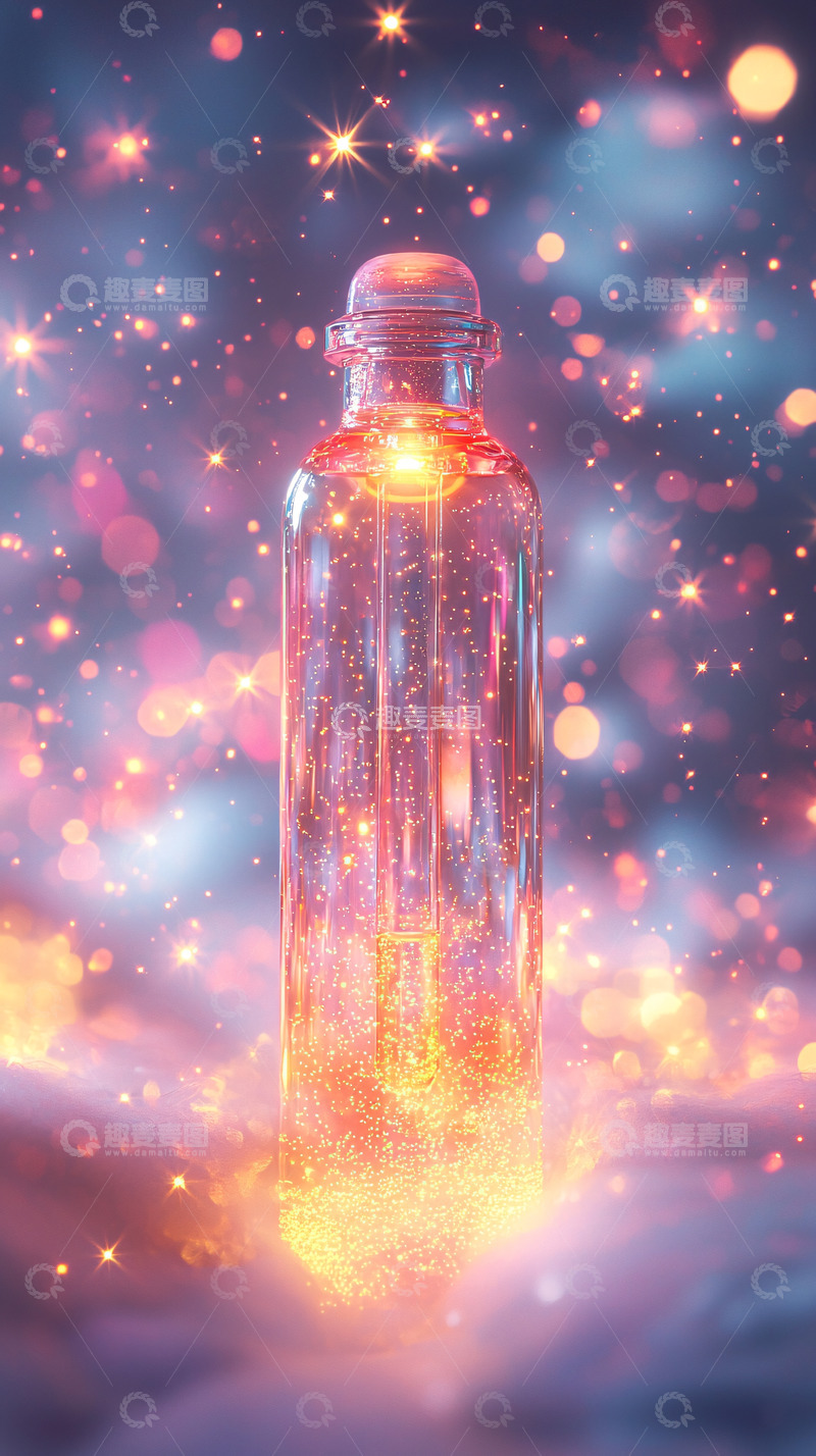 高清大图下载【趣麦麦图】闪亮瓶子梦幻背景
