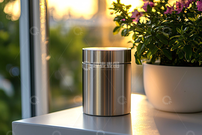 高清大图下载【趣麦麦图】金属罐靠窗摆放