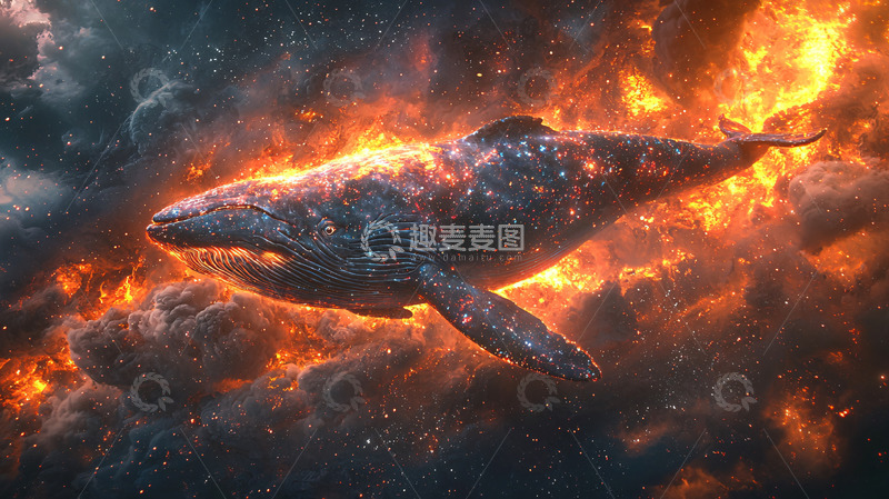 高清大图下载【趣麦麦图】燃烧的鲸鱼