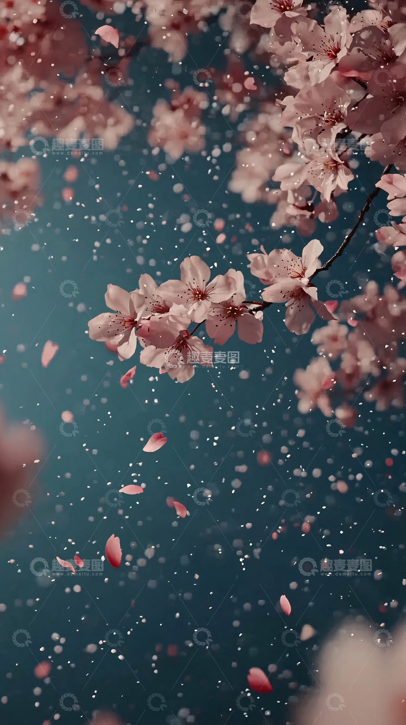 高清大图下载【趣麦麦图】粉色樱花雨