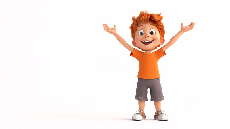 高清大图下载【趣麦麦图】开心的小男孩卡通形象