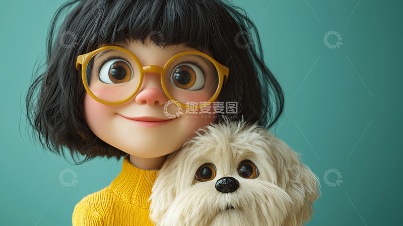 高清大图下载【趣麦麦图】可爱卡通女孩