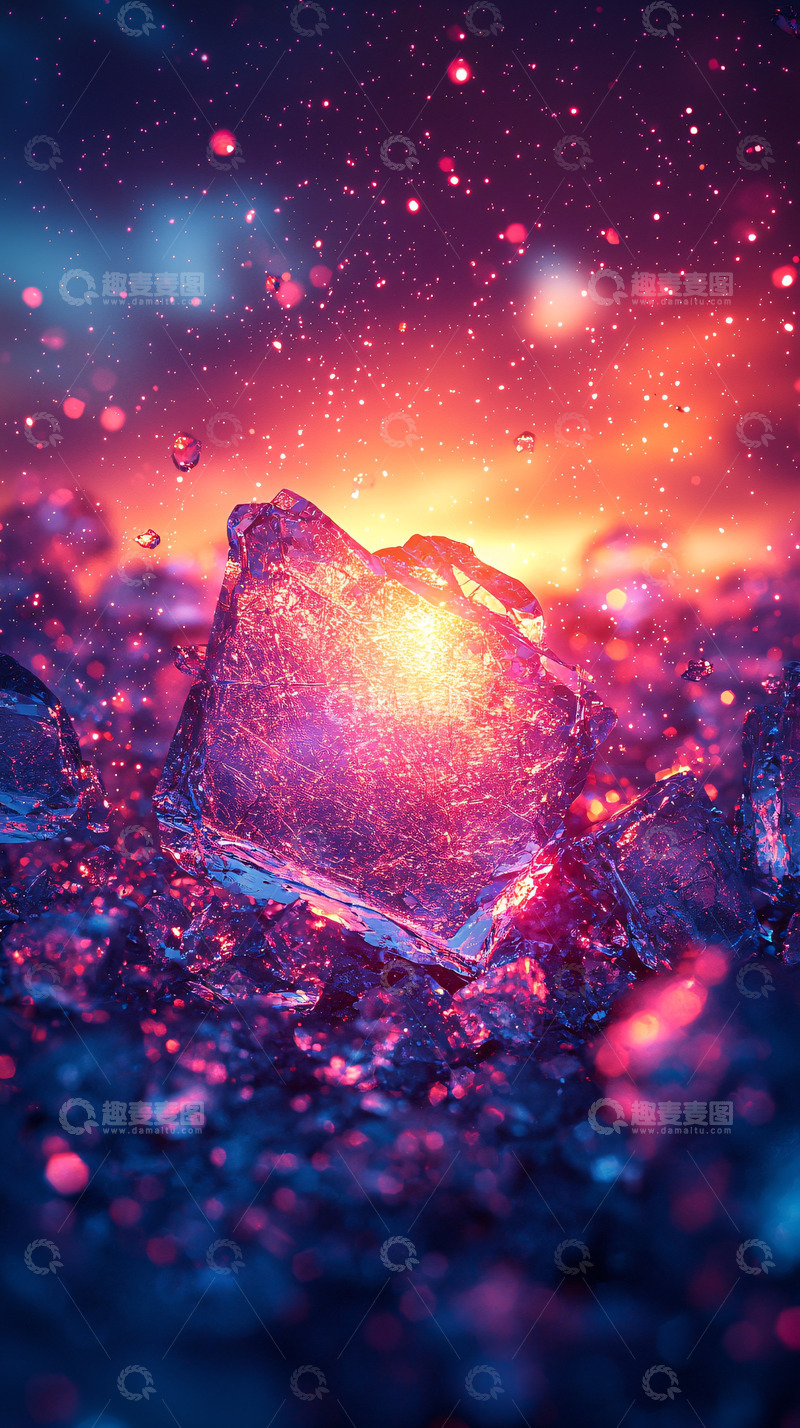 高清大图下载【趣麦麦图】光影冰晶梦幻宇宙