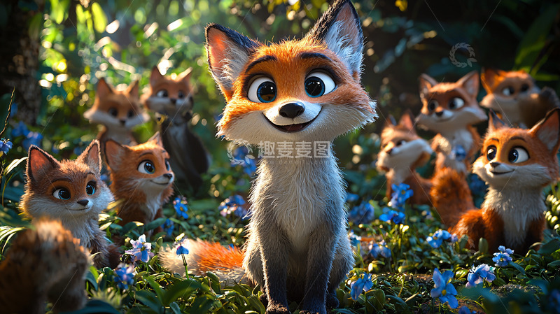 高清大图下载【趣麦麦图】卡通狐狸