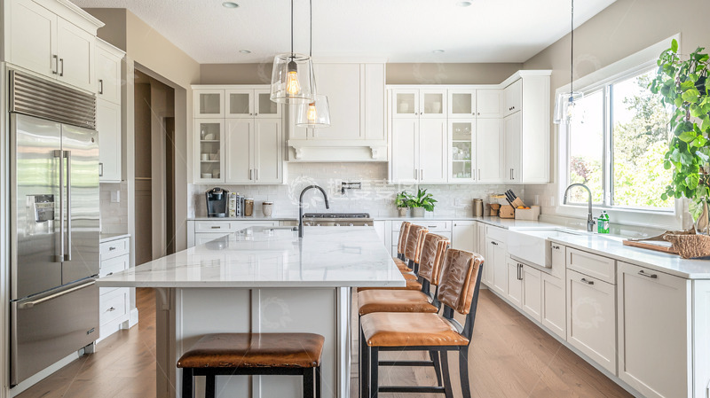 高清大图下载【趣麦麦图】现代简约白色厨房