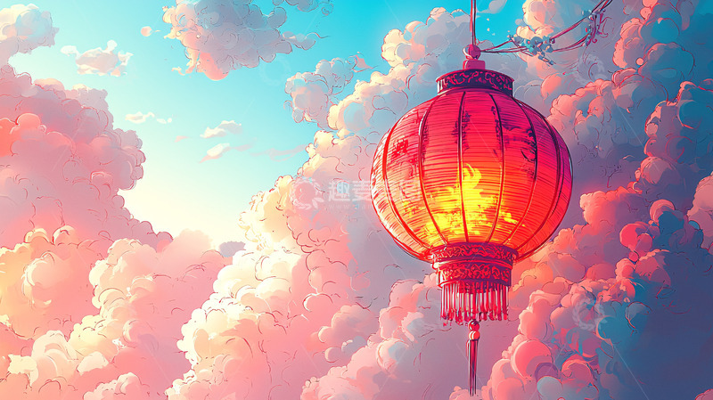 高清大图下载【趣麦麦图】天空中的灯笼