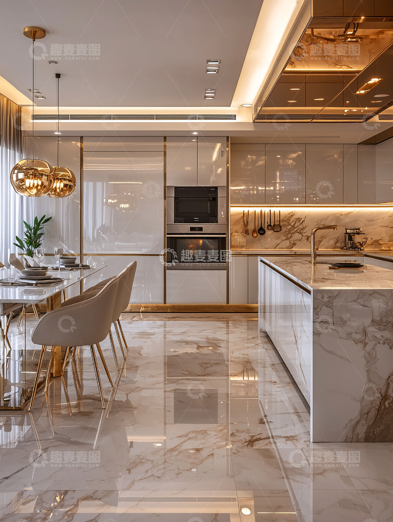 高清大图下载【趣麦麦图】奢华现代轻奢厨房