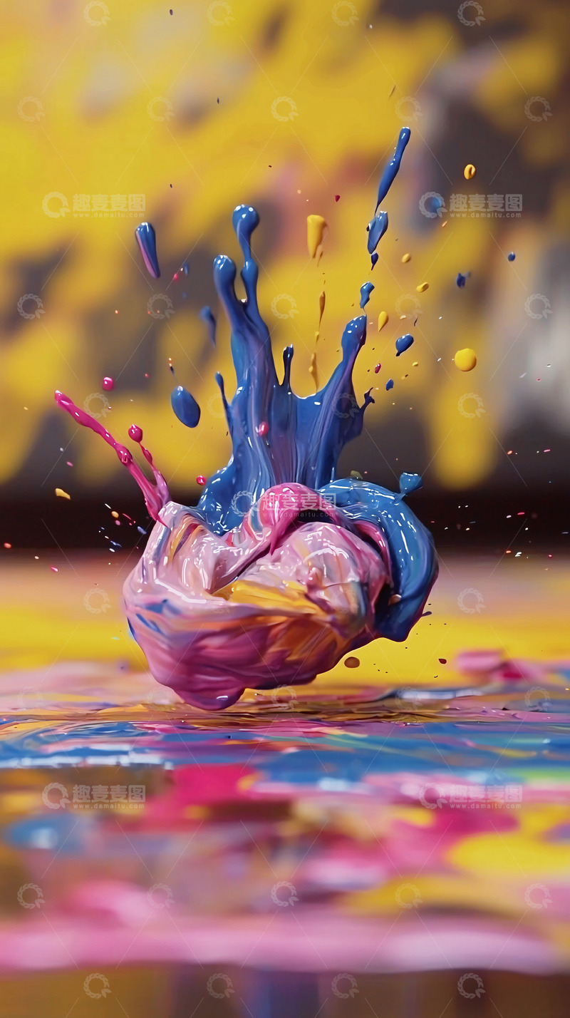 高清大图下载【趣麦麦图】彩色颜料飞溅