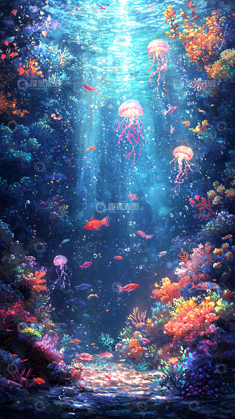 高清大图下载【趣麦麦图】海底世界生物丰富多彩