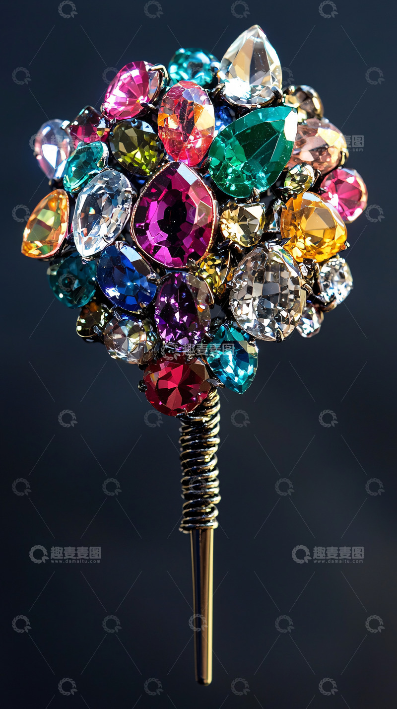 高清大图下载【趣麦麦图】彩色宝石发簪