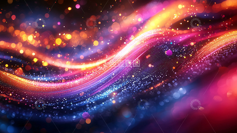 高清大图下载【趣麦麦图】多彩星空波浪光芒背景