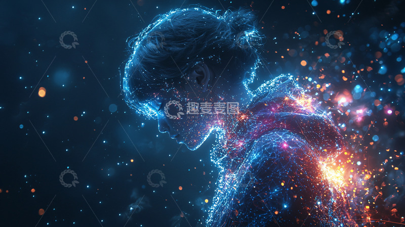 高清大图下载【趣麦麦图】光粒子人像