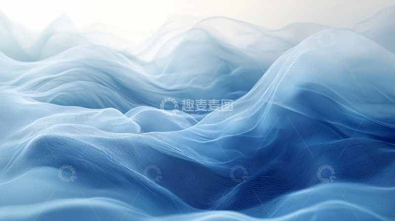 高清大图下载【趣麦麦图】蓝色渐变薄纱褶皱