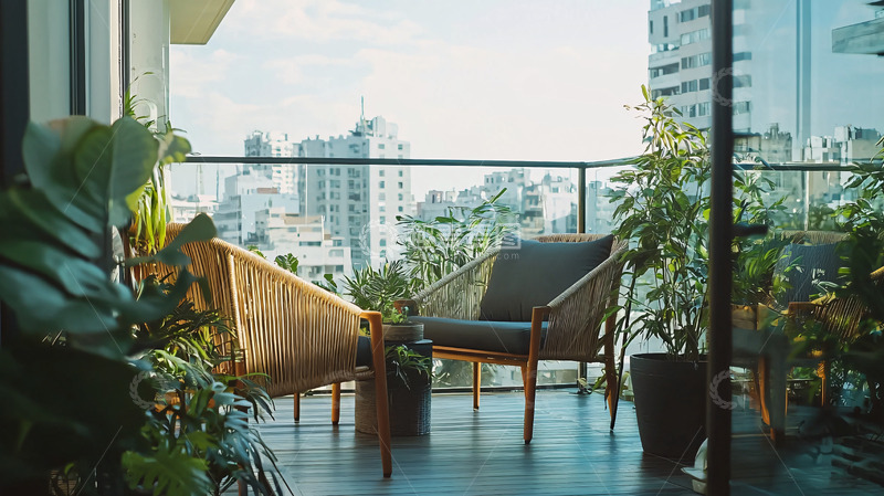 高清大图下载【趣麦麦图】阳台花园景色