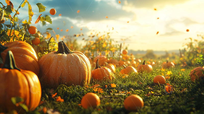 高清大图下载【趣麦麦图】秋日南瓜田园风景