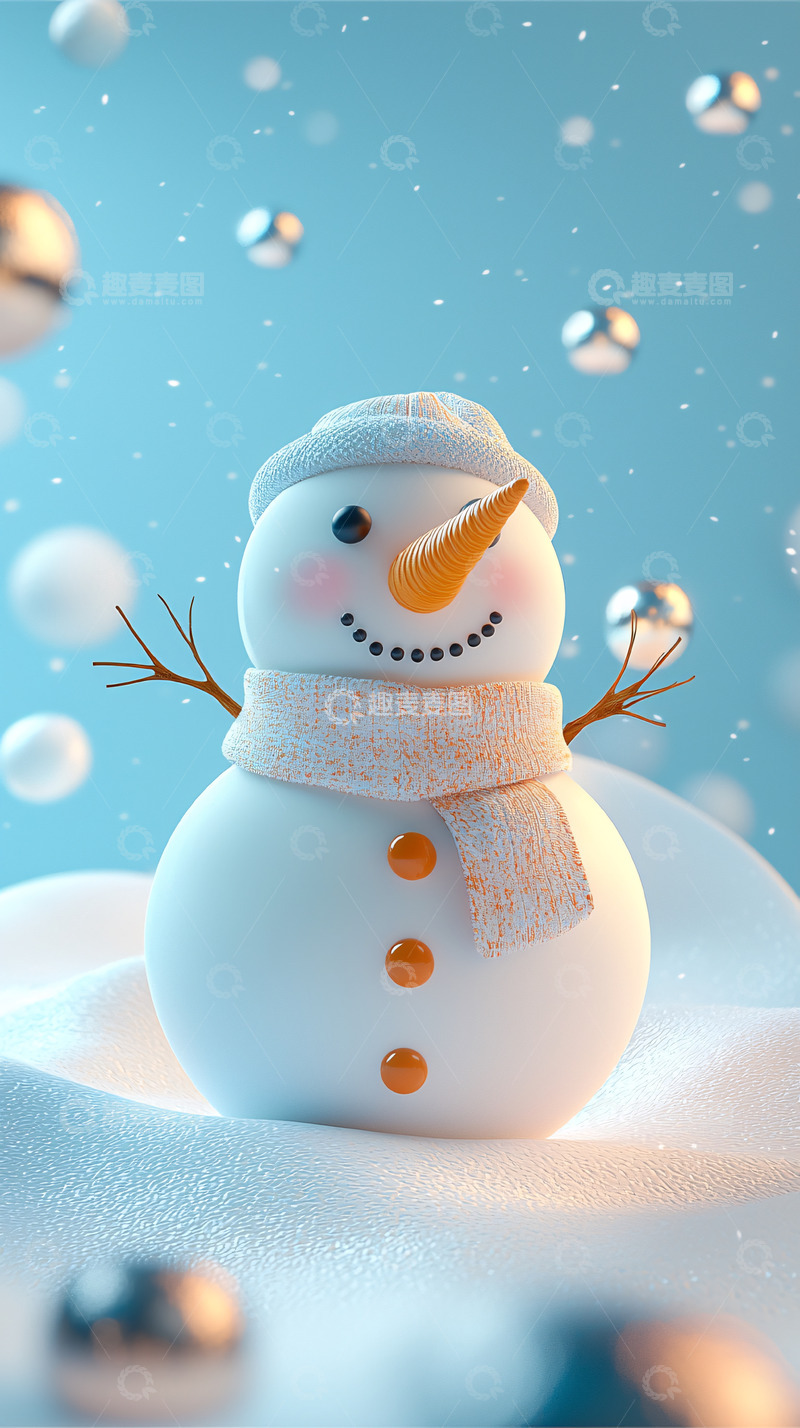 高清大图下载【趣麦麦图】可爱卡通雪人