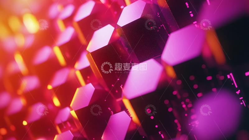 高清大图下载【趣麦麦图】抽象几何粉色方块