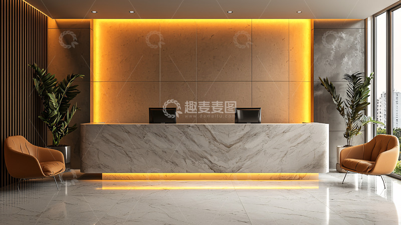 高清大图下载【趣麦麦图】现代酒店大堂接待台