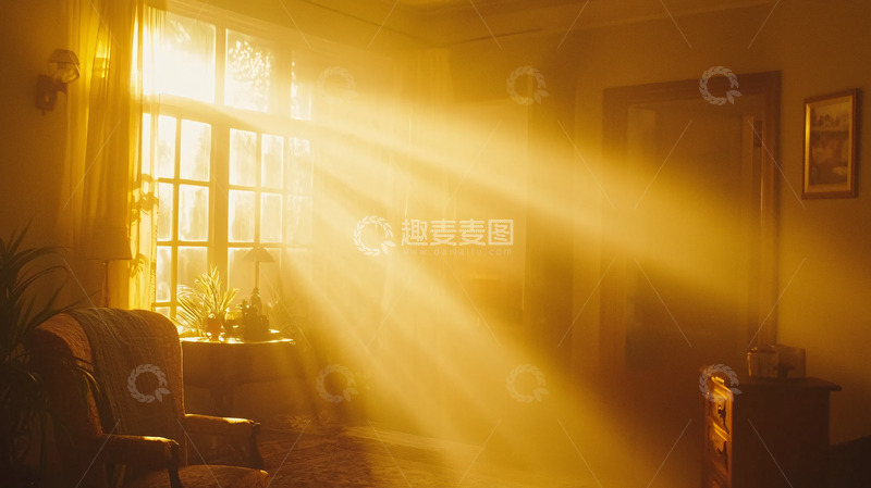 高清大图下载【趣麦麦图】阳光洒进房间