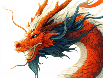 威武的红色中国龙