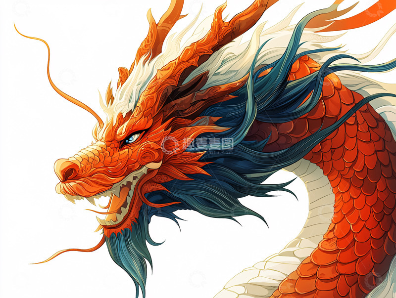 高清大图下载【趣麦麦图】-威武的红色中国龙