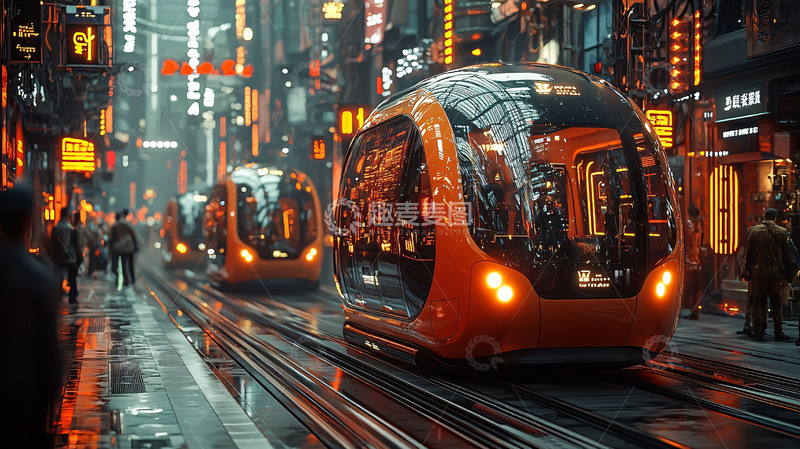 高清大图下载【趣麦麦图】未来都市轻轨