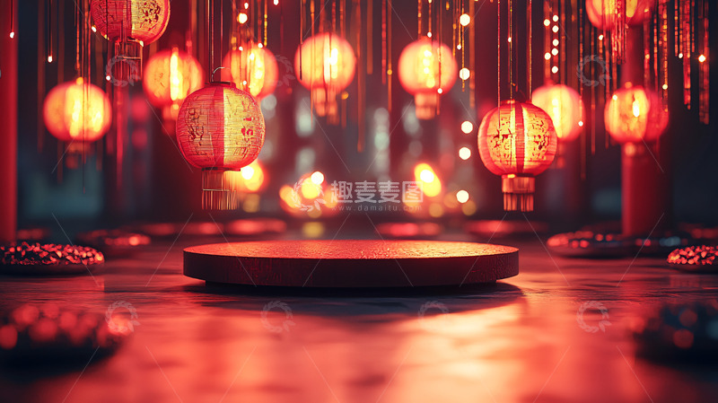 高清大图下载【趣麦麦图】中式灯笼背景