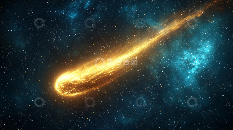 高清大图下载【趣麦麦图】燃烧的流星划过太空