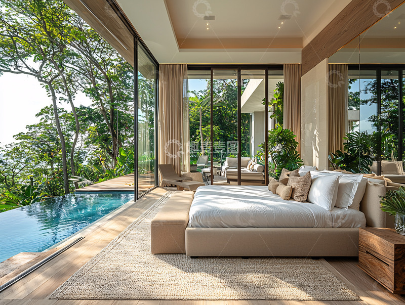 高清大图下载【趣麦麦图】现代简约别墅卧室